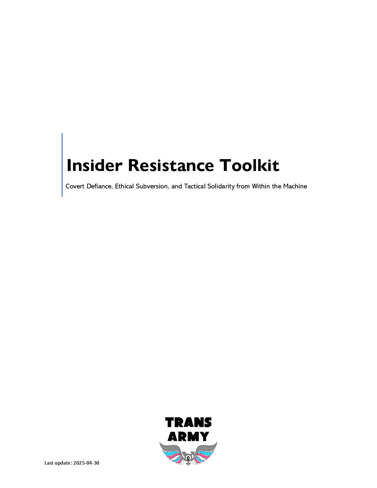 Insider Resistance Toolkit