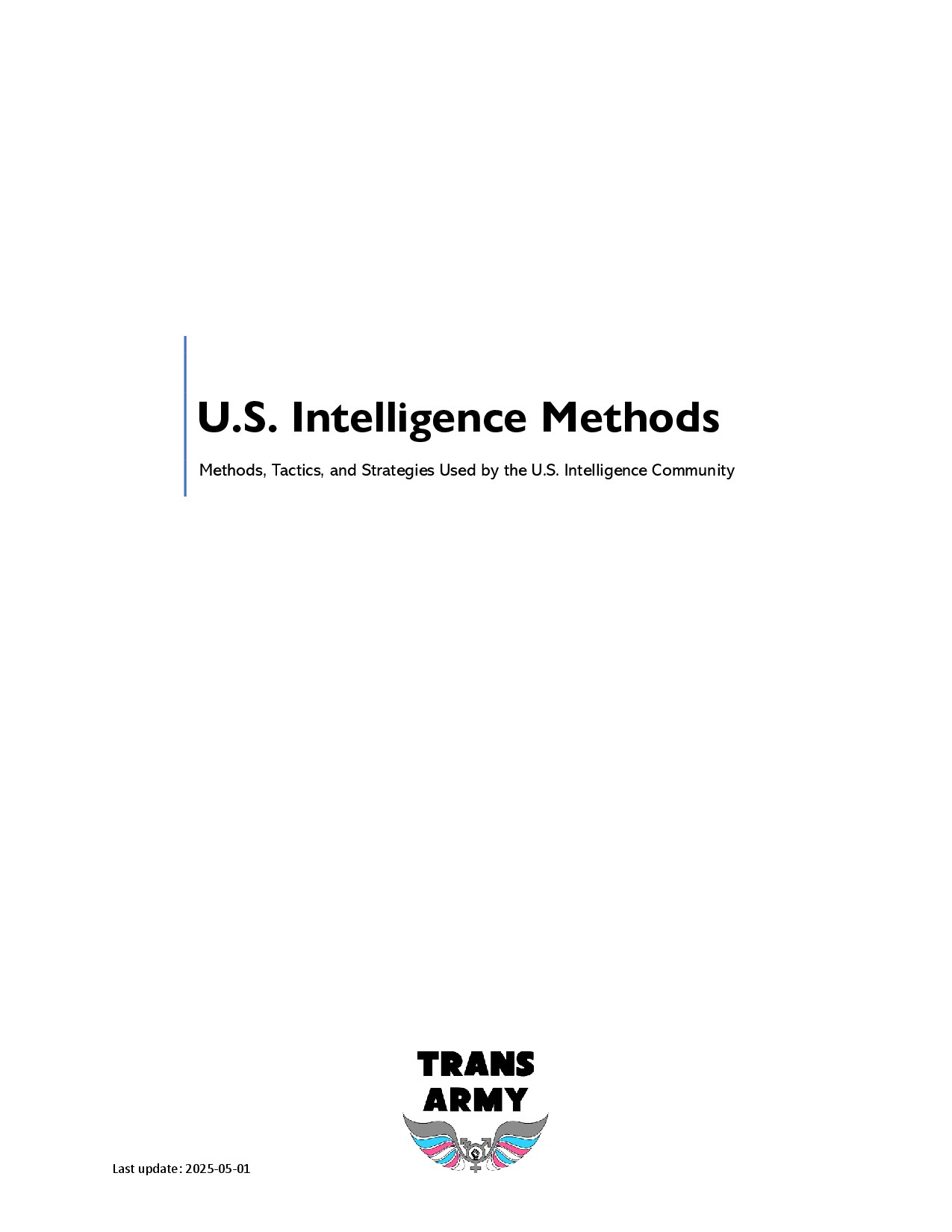 U.S. Intelligence Methods